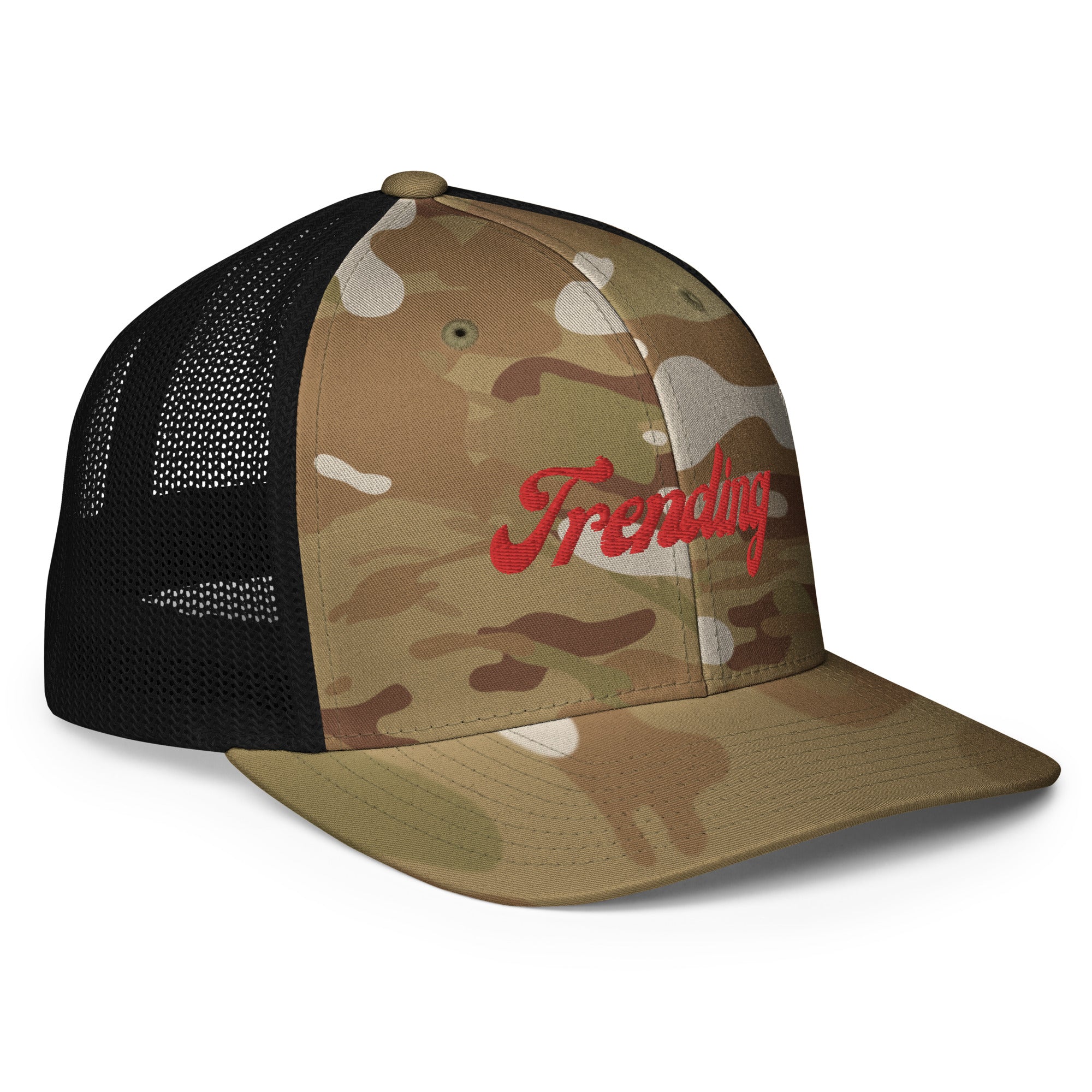TRENDING RED Closed-back trucker cap