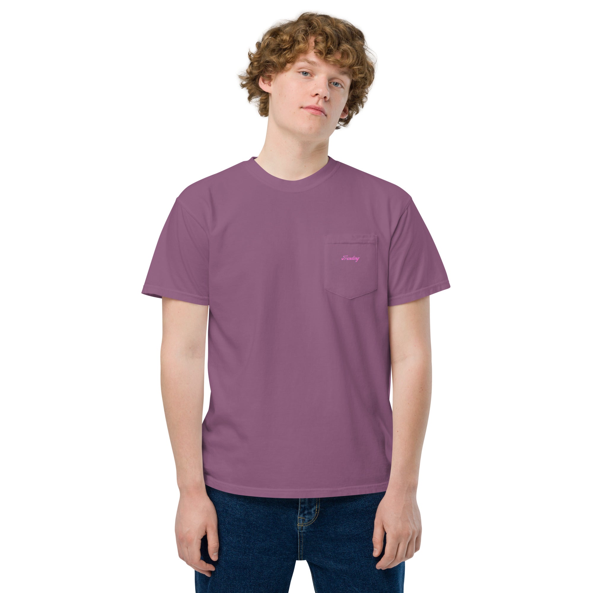 TRENDING PINK Unisex garment-dyed pocket t-shirt