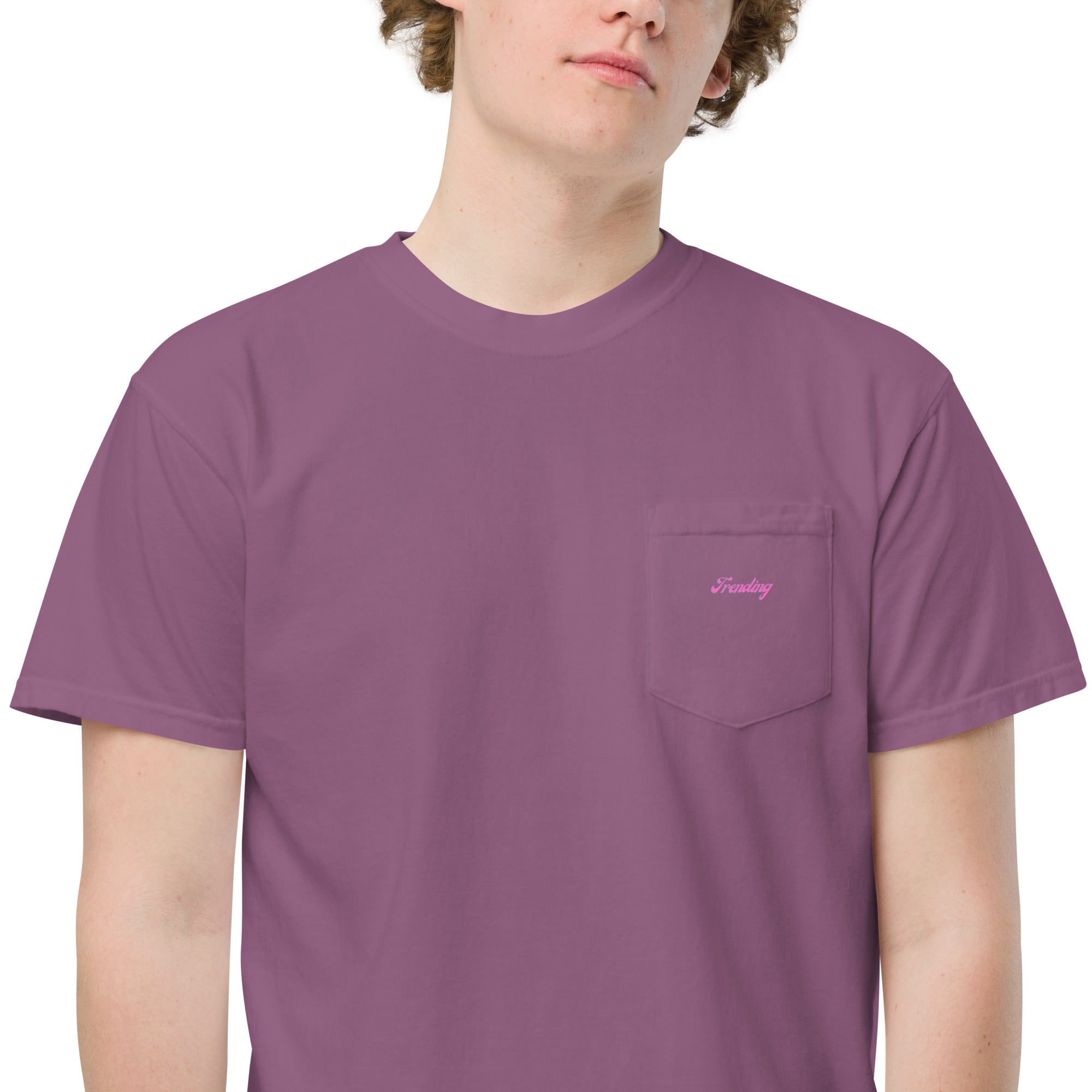 TRENDING PINK Unisex garment-dyed pocket t-shirt