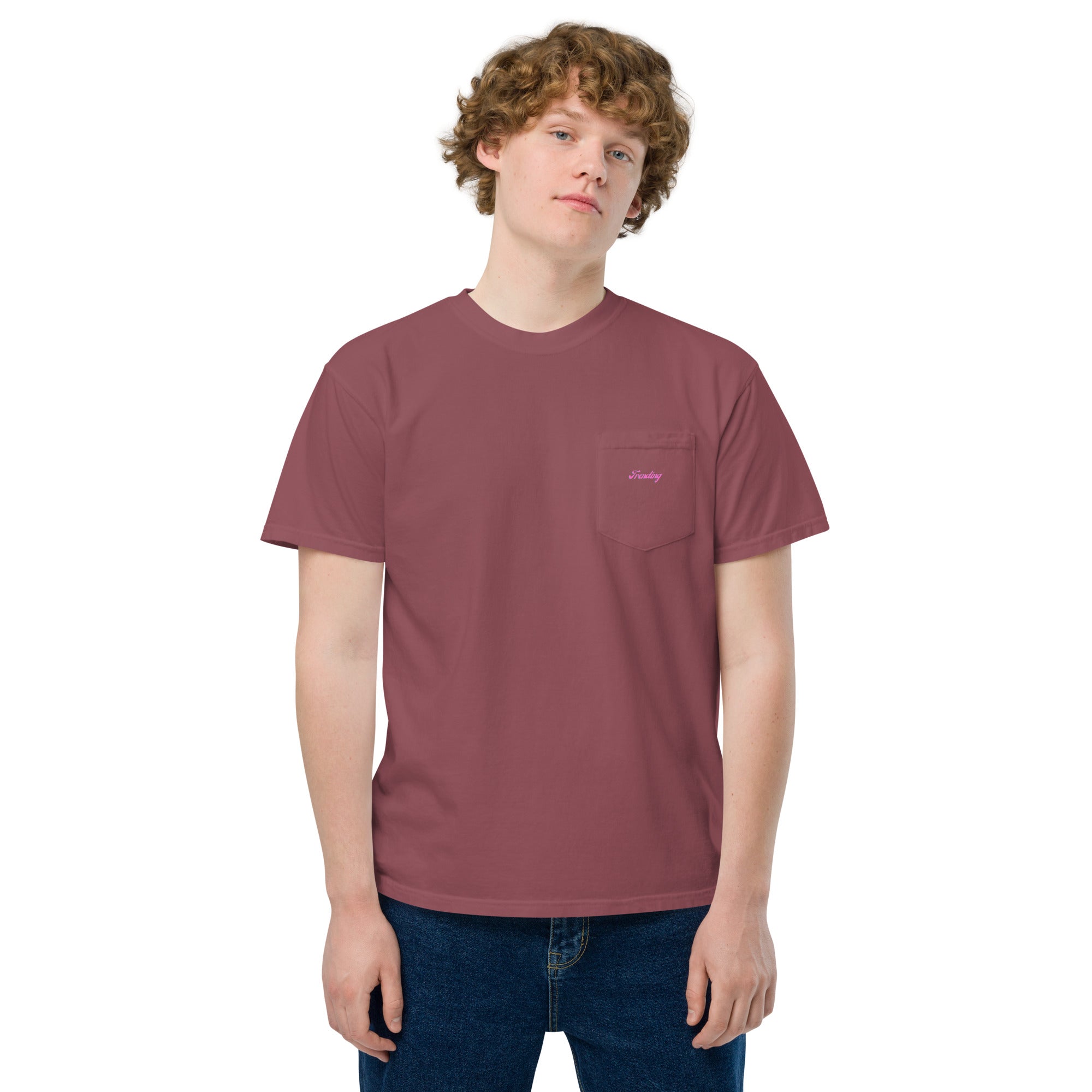 TRENDING PINK Unisex garment-dyed pocket t-shirt