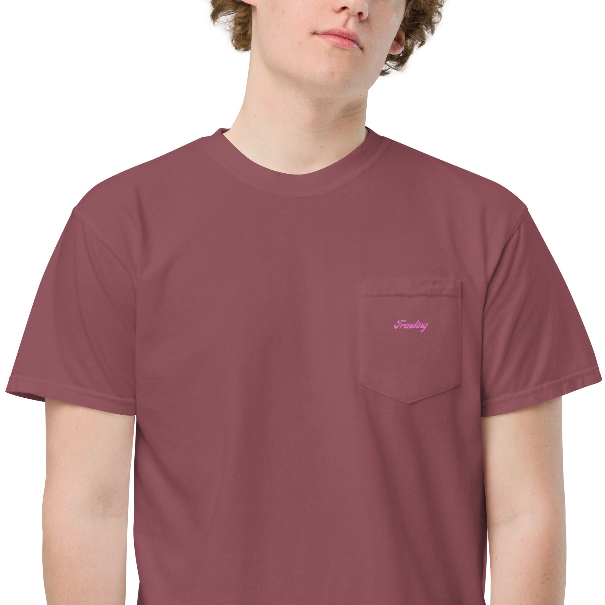 TRENDING PINK Unisex garment-dyed pocket t-shirt