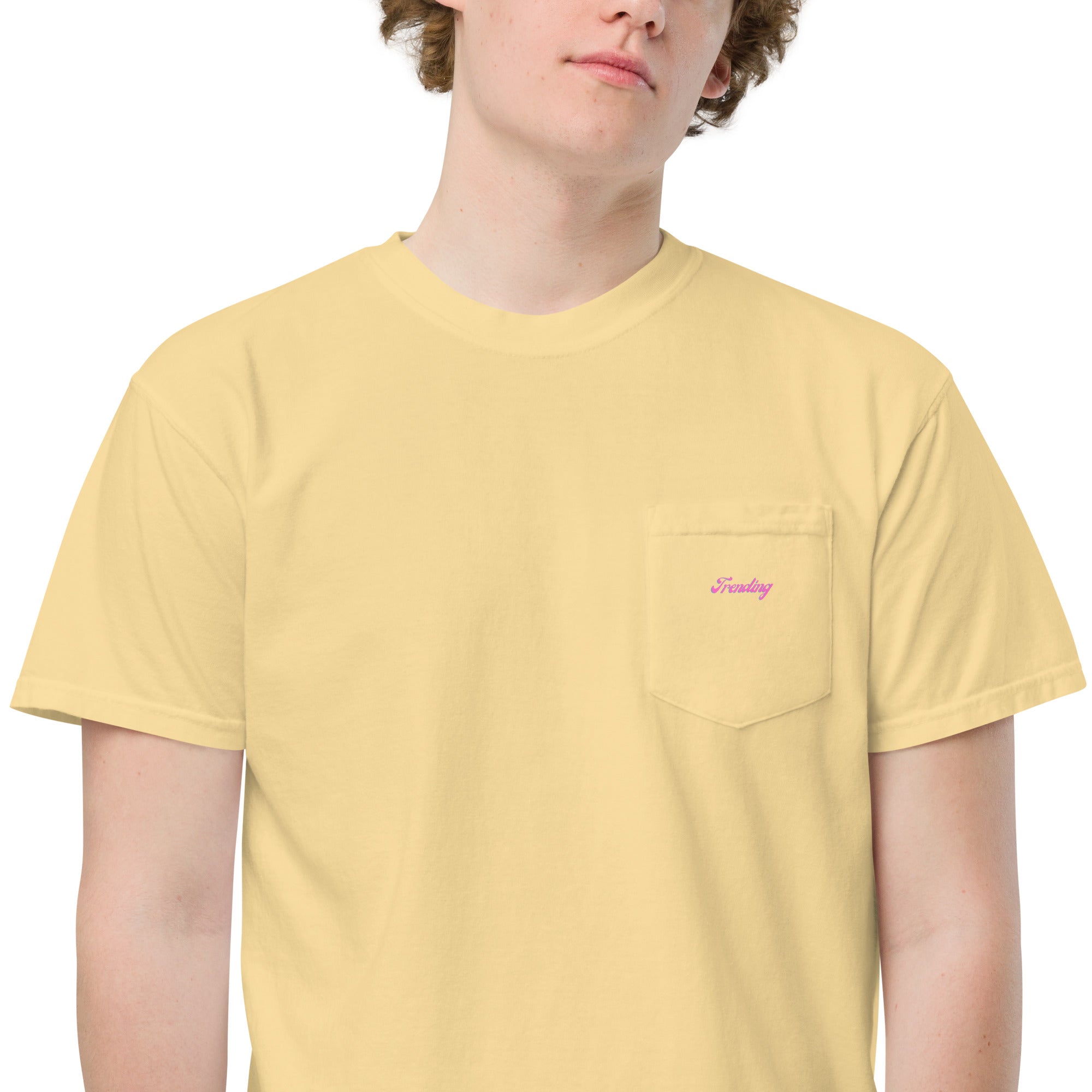 TRENDING PINK Unisex garment-dyed pocket t-shirt