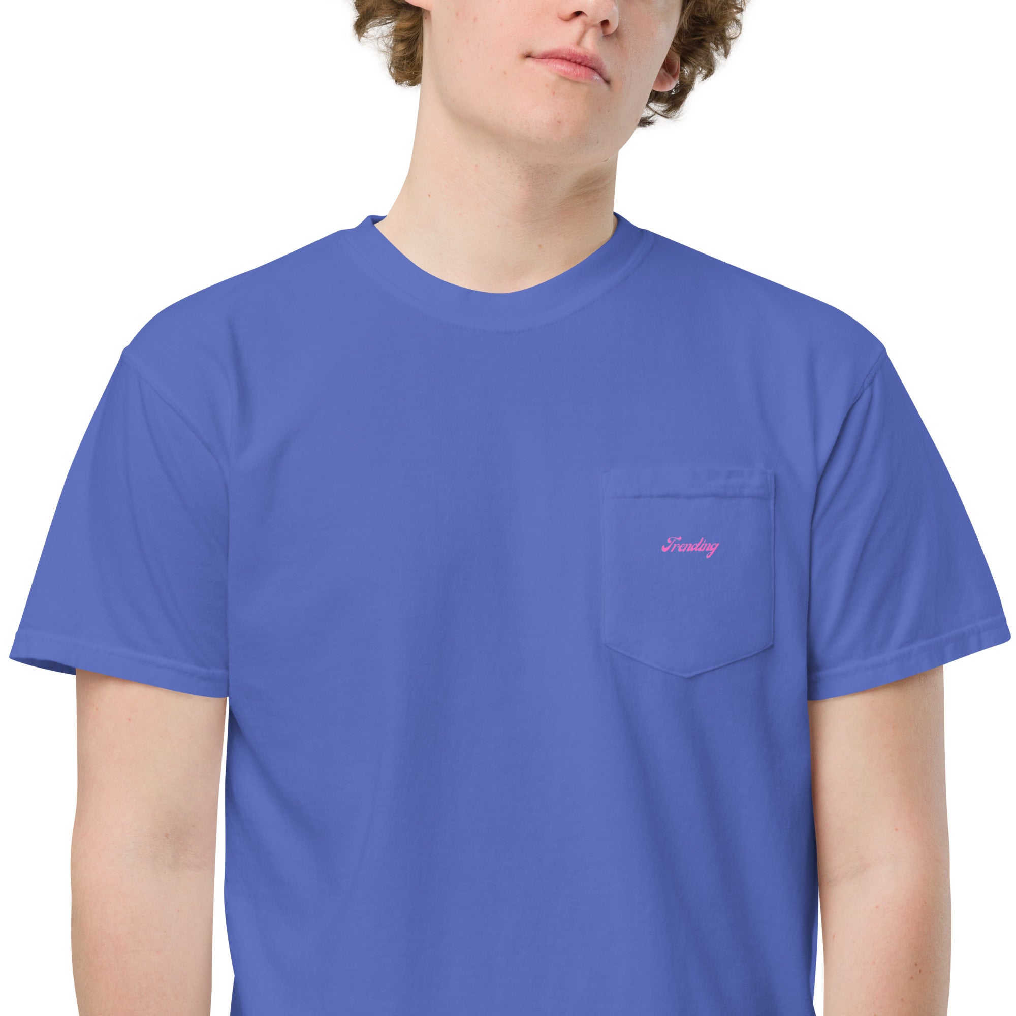 TRENDING PINK Unisex garment-dyed pocket t-shirt
