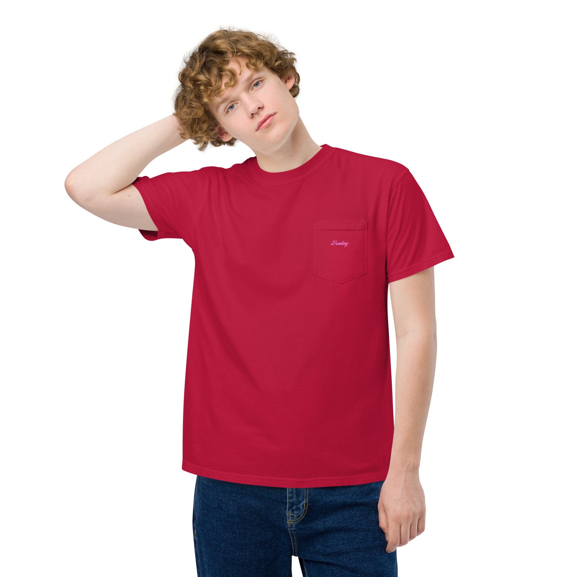 TRENDING PINK Unisex garment-dyed pocket t-shirt