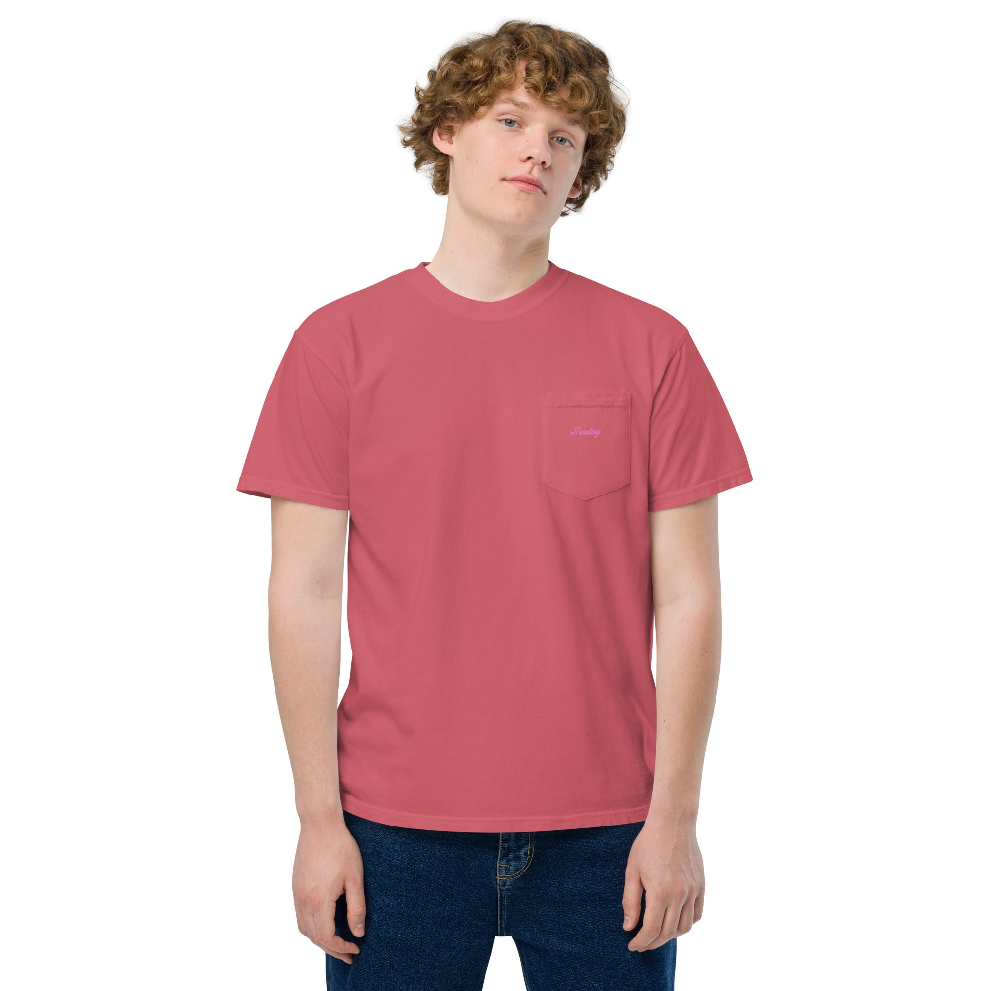 TRENDING PINK Unisex garment-dyed pocket t-shirt