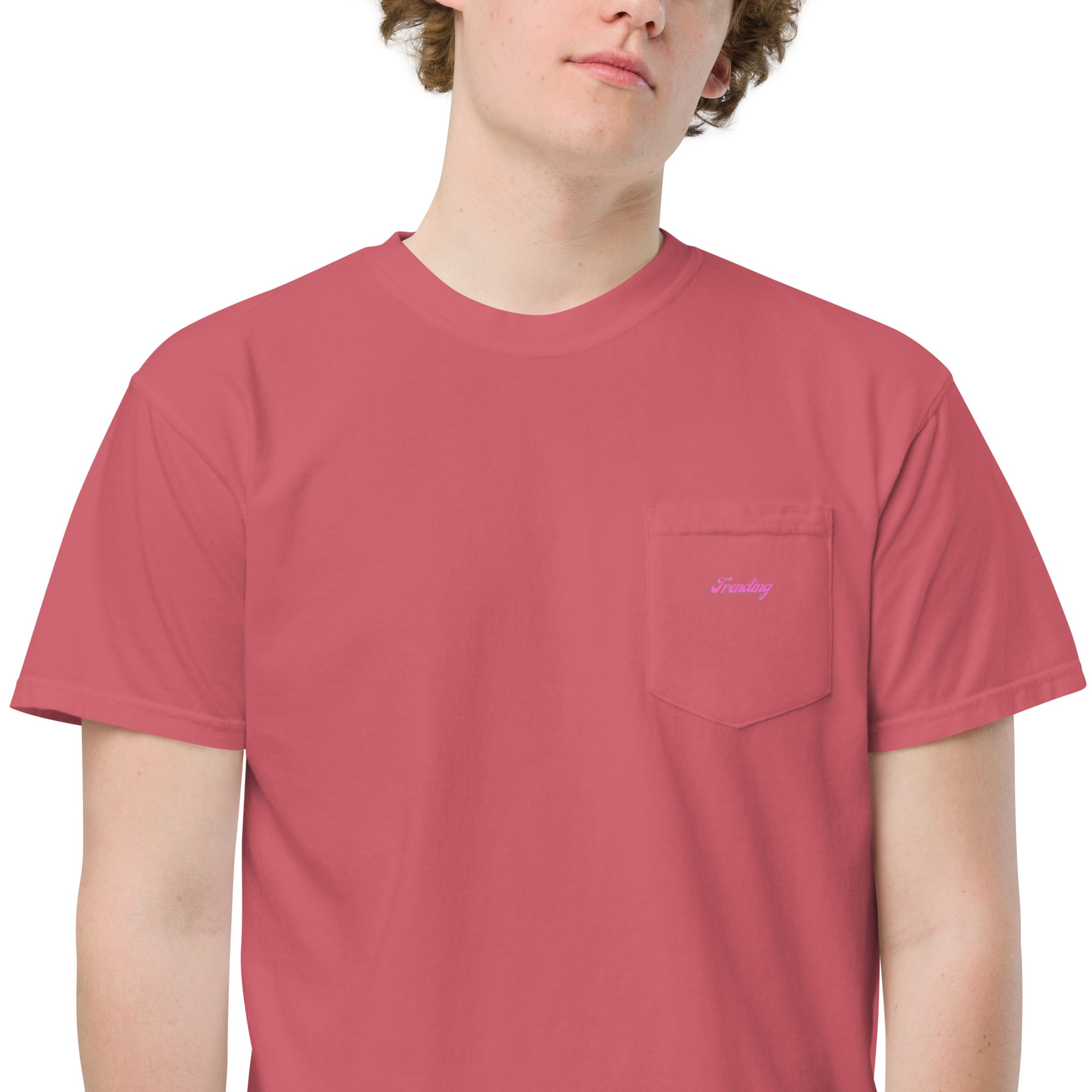 TRENDING PINK Unisex garment-dyed pocket t-shirt