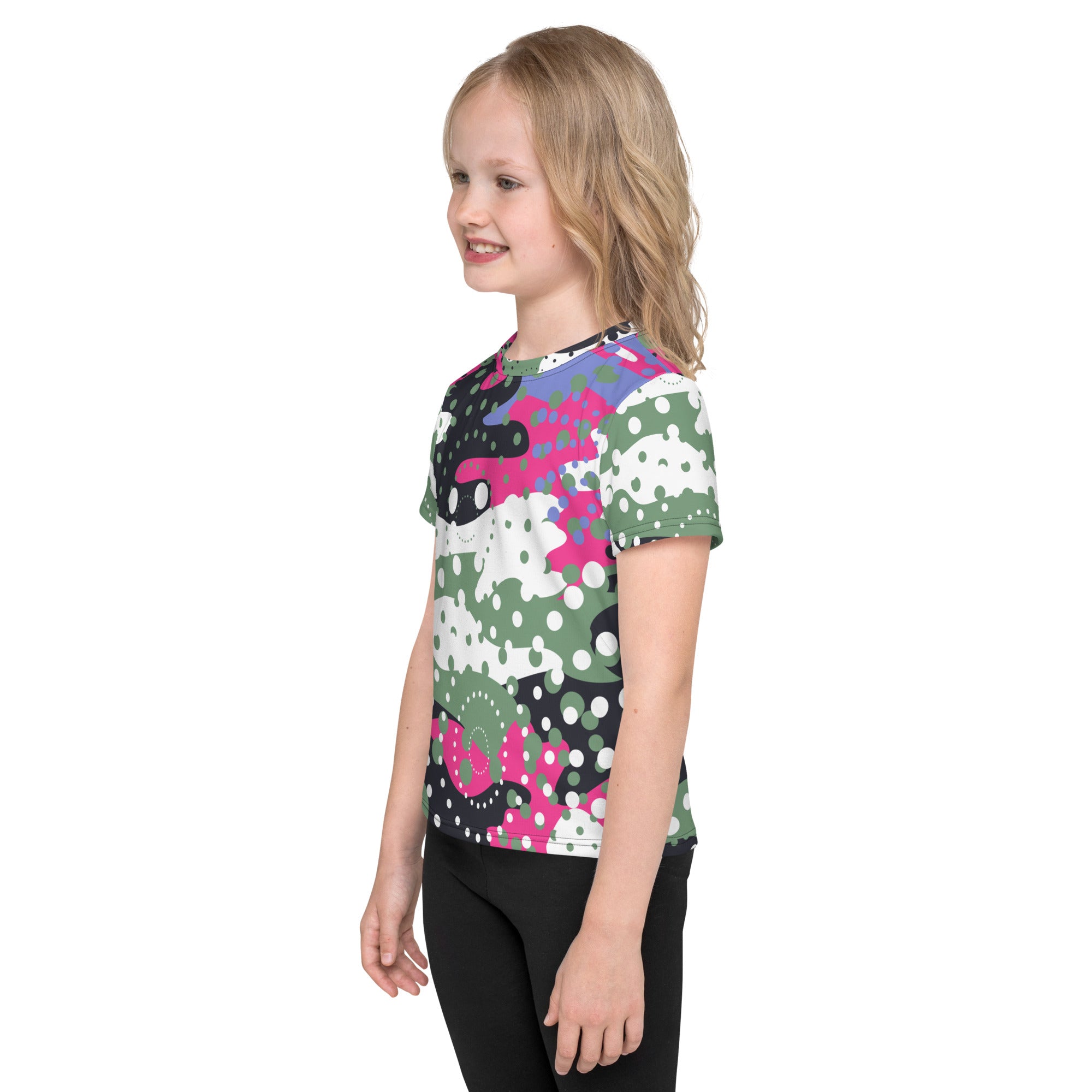 PRINCESS CAMO Kids crew neck t-shirt