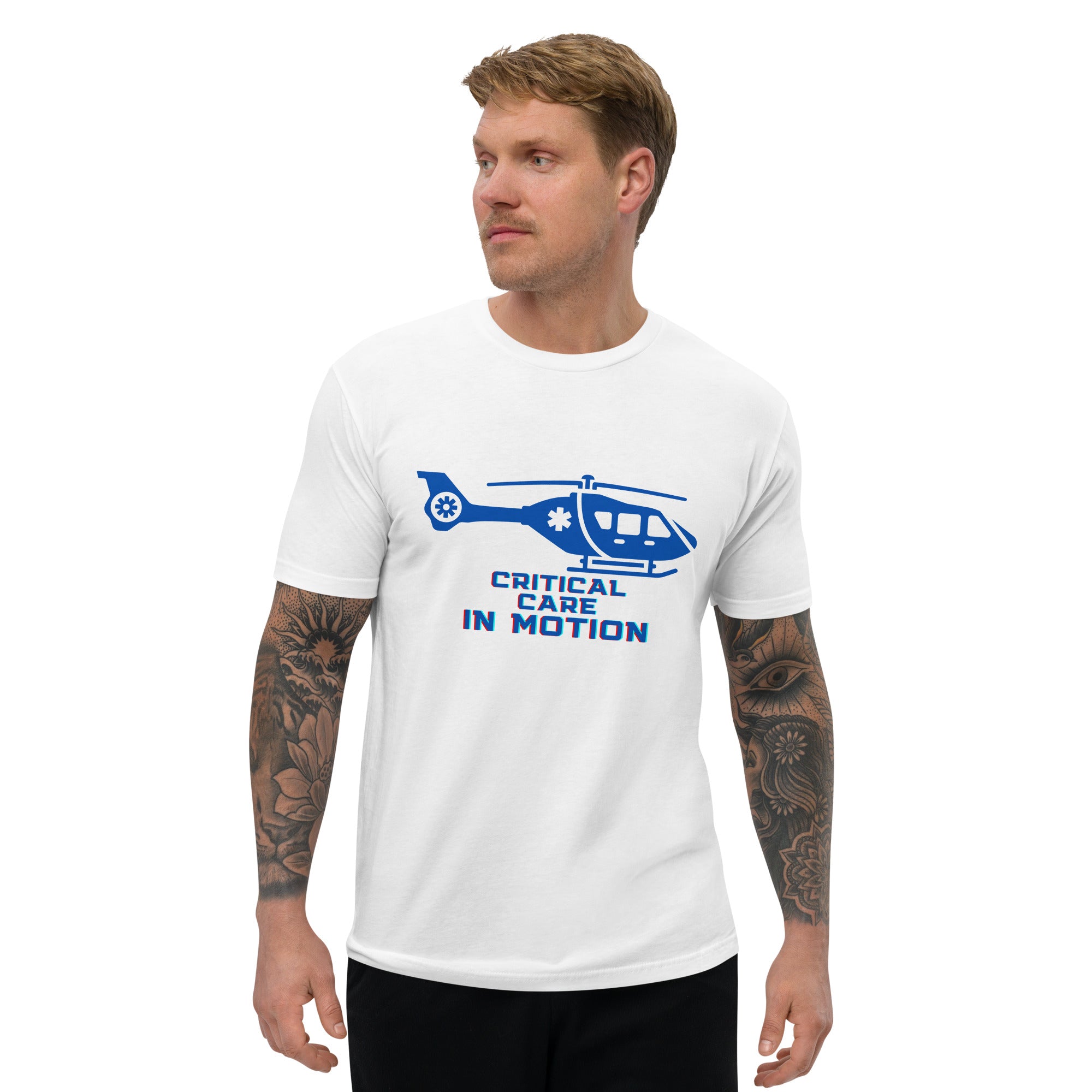 CRITICAL CARE IN MOTION BLUE Short Sleeve T-shirt