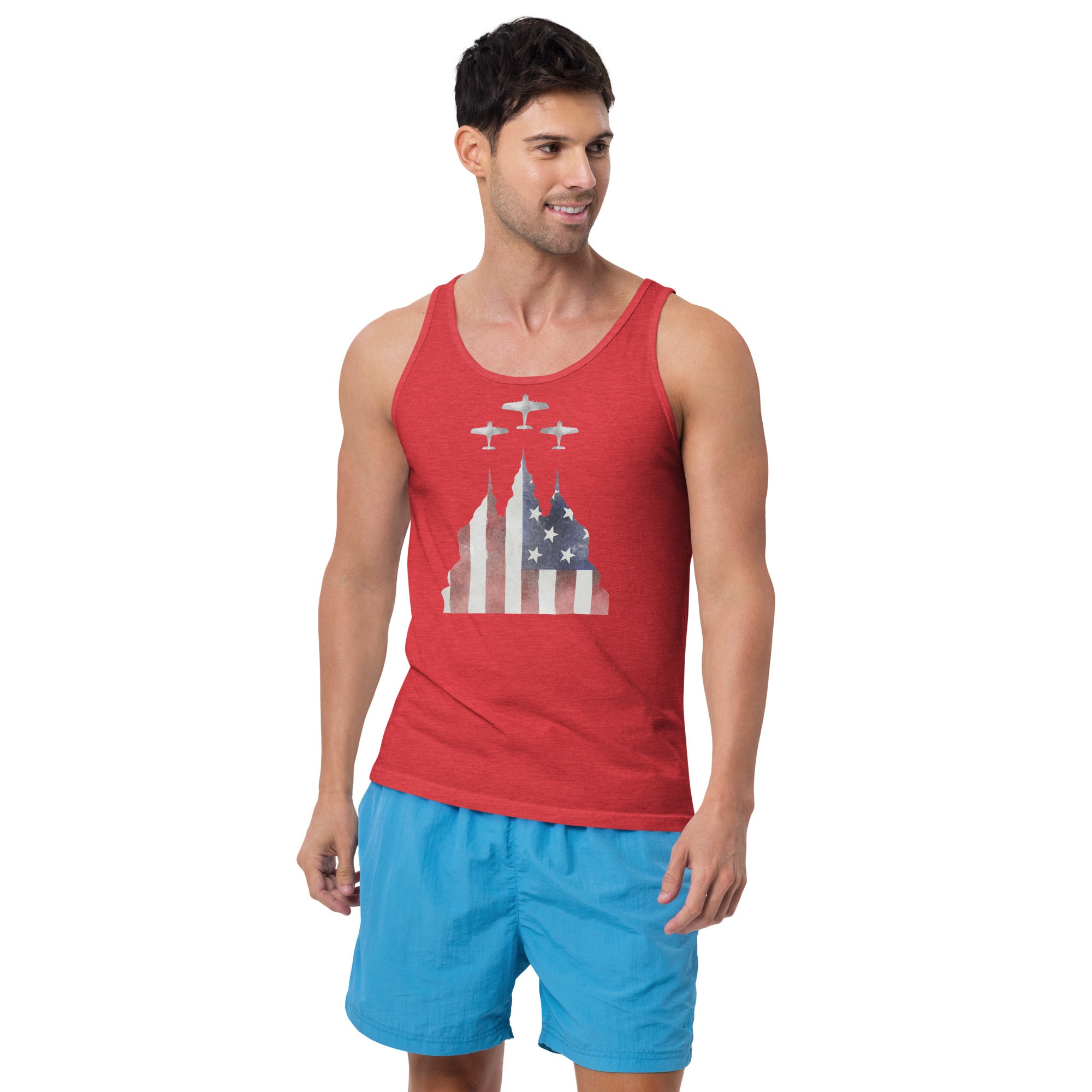 AMERICAN FLAG FLYBY Knots Unisex Tank Top