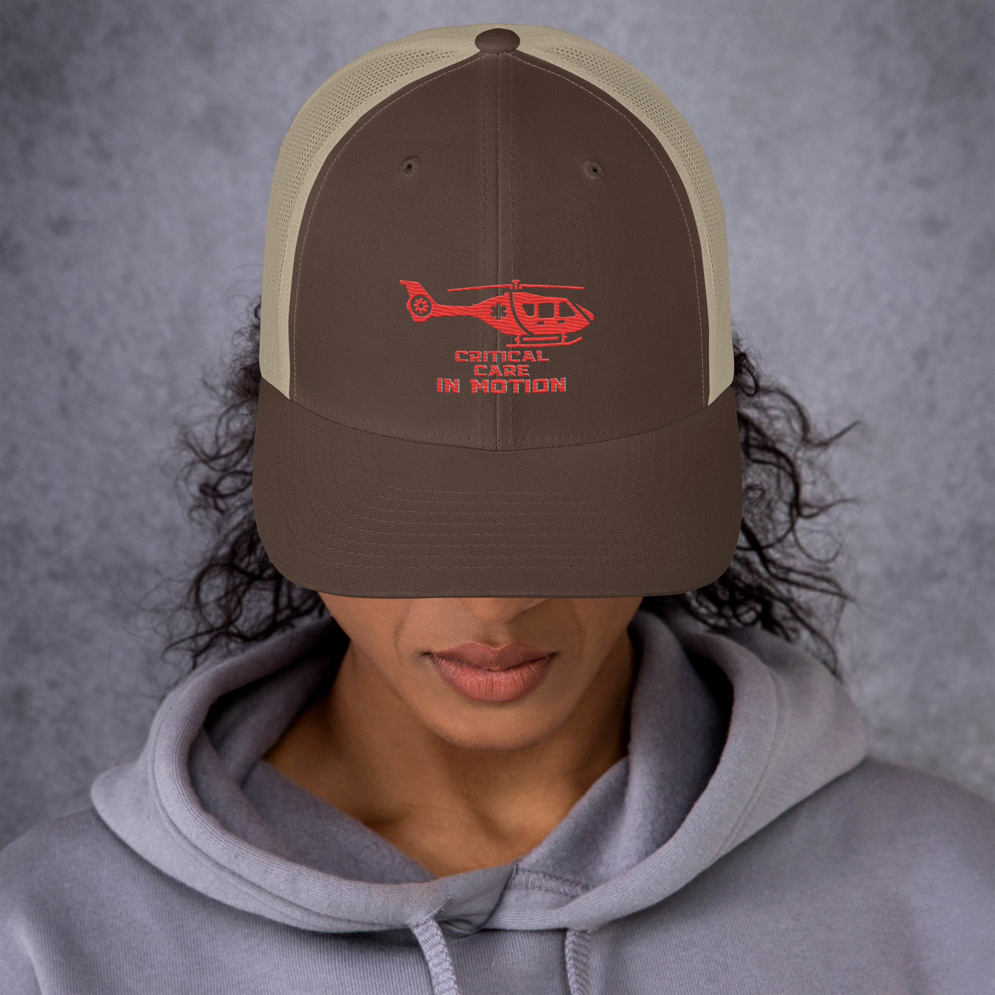 CRITICAL CARE IN MOTION RED Trucker Cap