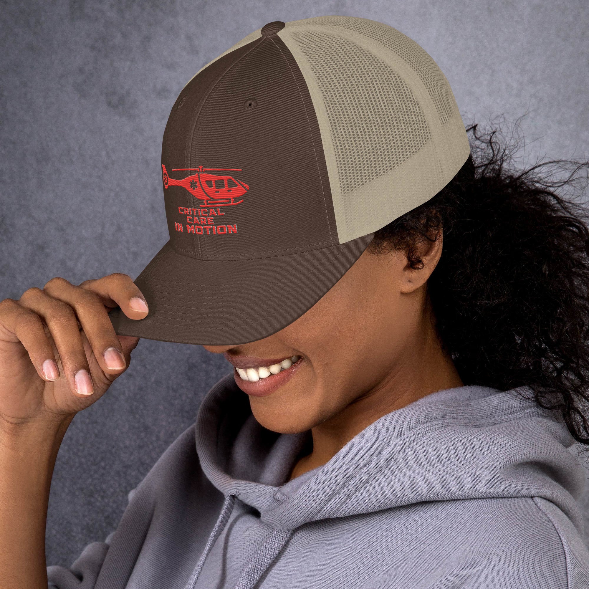 CRITICAL CARE IN MOTION RED Trucker Cap