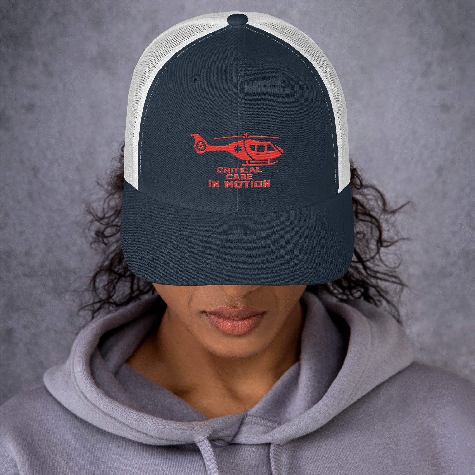 CRITICAL CARE IN MOTION RED Trucker Cap